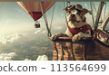 Dog Sitting in Hot Air Balloon Dog Sitting in Hot Air Balloon 113564699