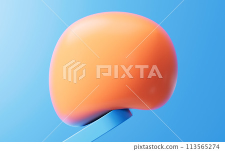Soft ball and abstract geometric background, 3d rendering. 113565274
