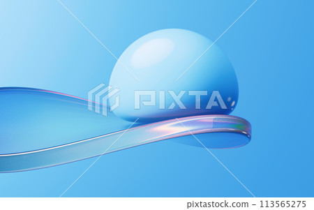 Soft ball and abstract geometric background, 3d rendering. 113565275