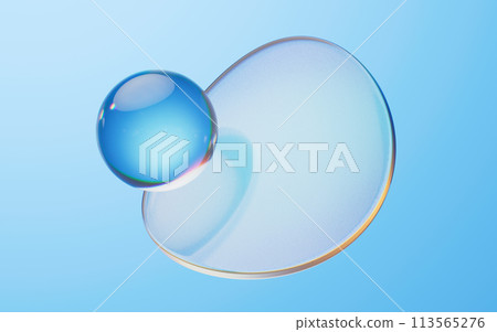Soft ball and abstract geometric background, 3d rendering. 113565276