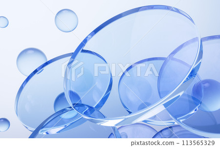 Transparent geometry glass background, 3d rendering. 113565329