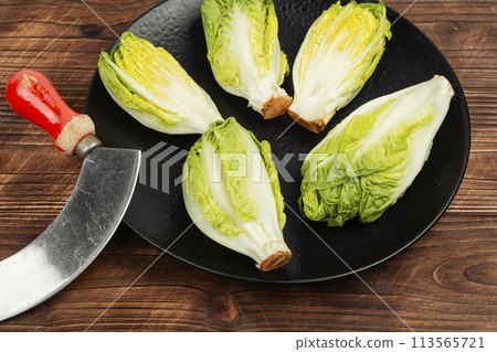 Fresh green Romaine lettuce Fresh green Romaine lettuce 113565721