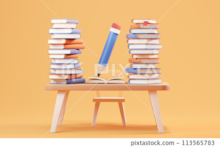 Cartoon style book, 3d rendering. Cartoon style book, 3d rendering. 113565783