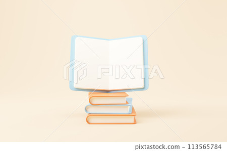 Cartoon style book, 3d rendering. Cartoon style book, 3d rendering. 113565784