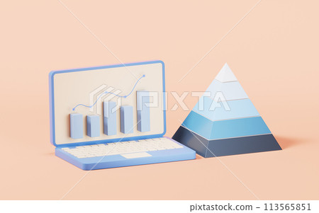 Bar graph with growth trend, 3d rendering. Bar graph with growth trend, 3d rendering. 113565851