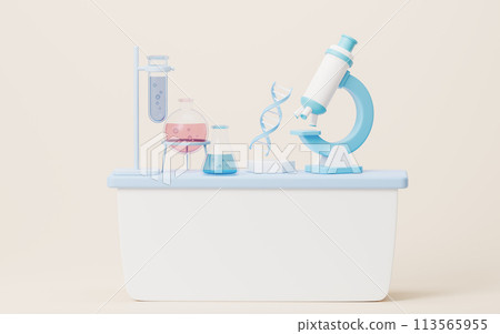 Chemical equipment and reagent, 3d rendering. 113565955