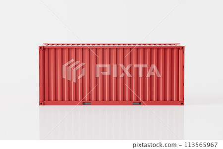 Cargo container, freight and export, 3d rendering. 113565967