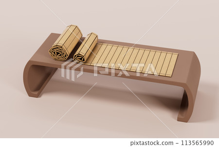 Retro Chinese acient bamboo slip, 3d rendering. 113565990