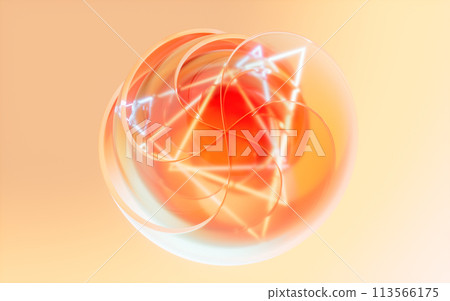Gradient transparent curve glass, 3d rendering. 113566175