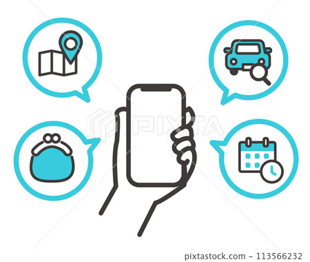 Vector illustration material of image illustration related to ride sharing 113566232