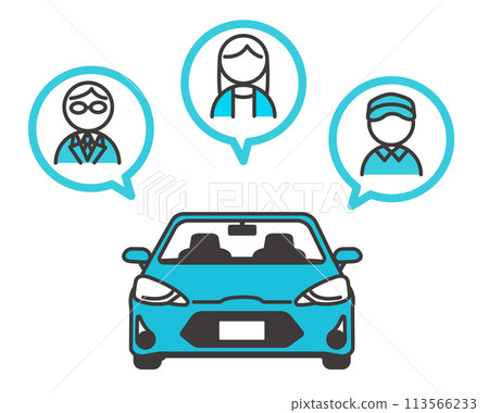 汽車共享(乘車共享)圖像插圖向量圖素材 汽車共享(乘車共享)圖像插圖向量圖素材 113566233