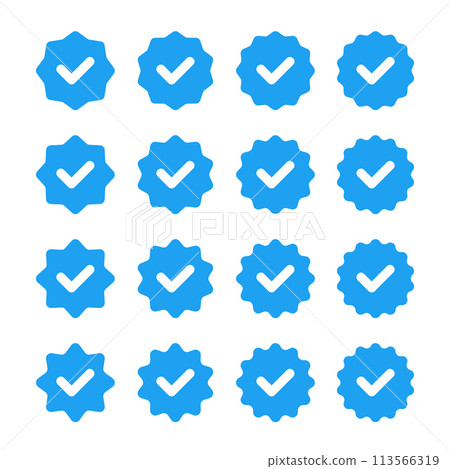 Blue Check Mark Sign. Verified Badge Icon. Vector 113566319