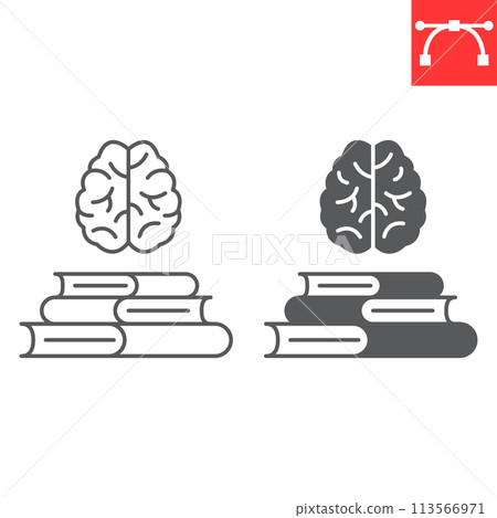 Knowledge line and glyph icon Knowledge line and glyph icon 113566971