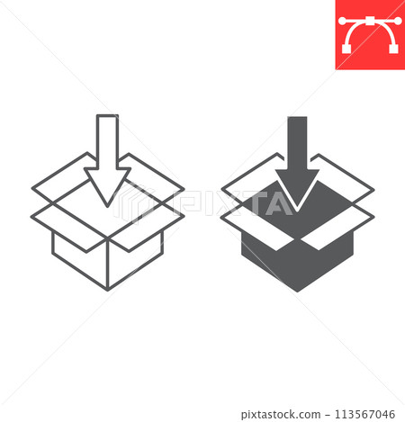 Ship order line and glyph icon Ship order line and glyph icon 113567046