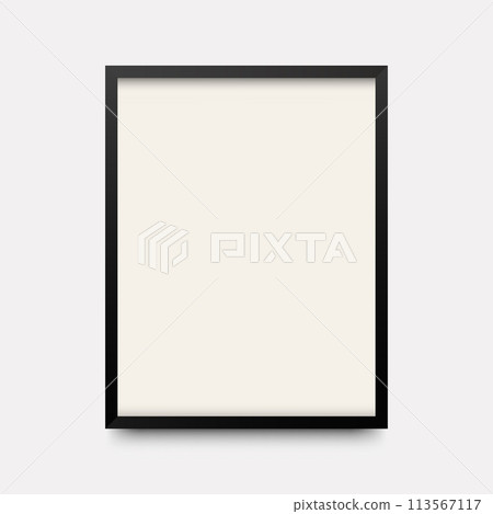 Photo frame mockup isolated on light background. Banner or poster template, decorative design element. 113567117