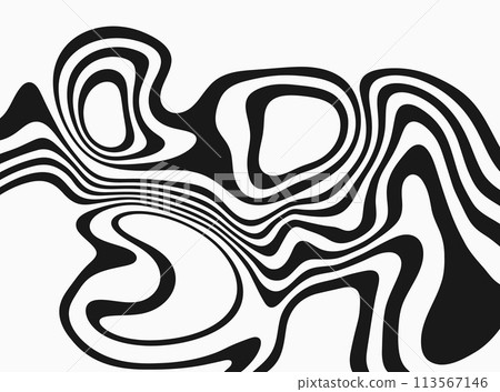 Optical illusion stripes texture. Abstract wavy background. Op art illustration. 113567146