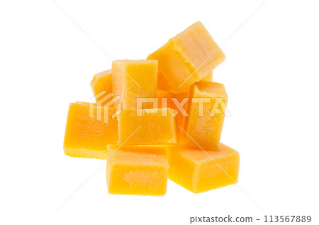 cheese squares isolated cheese squares isolated 113567889