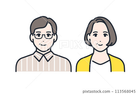 Middle-aged man and woman couple icon 113568045