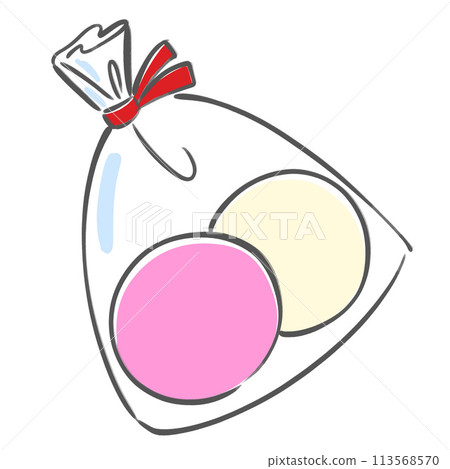 Illustration of mochi for mochi throwing (throwing mochi, red and white) Illustration of mochi for mochi throwing (throwing mochi, red and white) 113568570