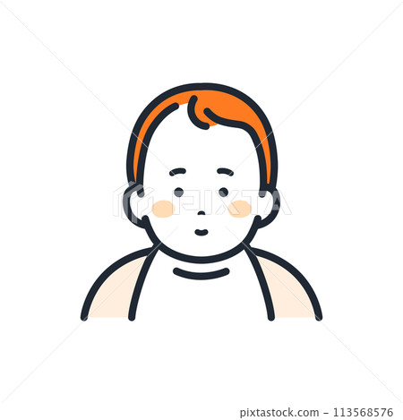 嬰兒簡單向量圖示插畫素材 113568576