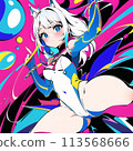 A cute girl and a star object 113568666