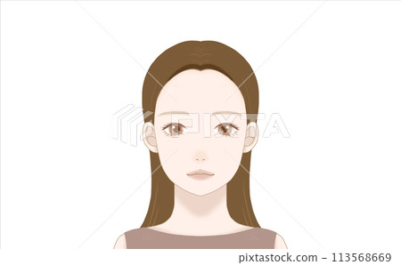 The face of a woman in her 40s facing forward 113568669