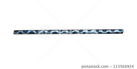 Vector illustration of an eco-friendly paper spotted blue tube drawn in sketch style on a white background, Vector illustration of an eco-friendly paper spotted blue tube drawn in sketch style on a white background, 113568924