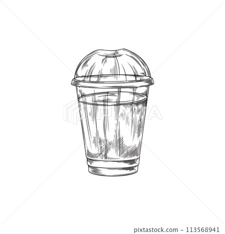 Smoothies cup engraved hand drawn vector, jar bottle with dome lid for cocktail, juice or water takeaway drink container Smoothies cup engraved hand drawn vector, jar bottle with dome lid for cocktail, juice or water takeaway drink container 113568941