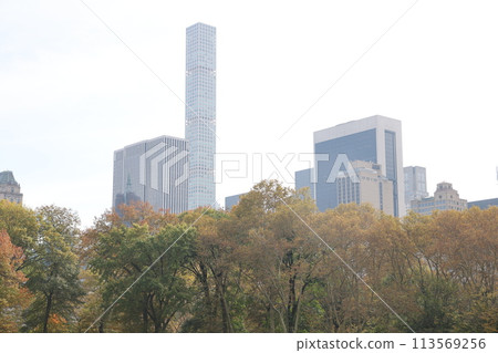 [紐約] 秋天從中央公園看到的摩天大樓 113569256