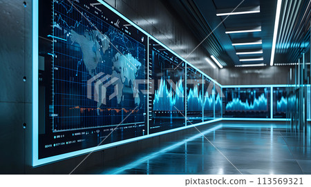 big data analytical center screens with graphs on the walls, generative ai big data analytical center screens with graphs on the walls, generative ai 113569321