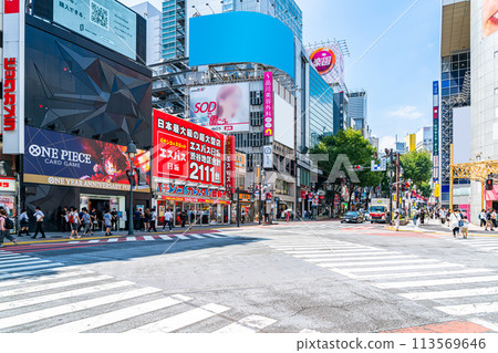 【東京】盛夏的澀谷，人來人往 113569646