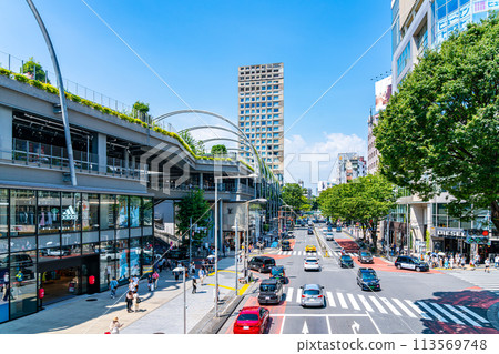 [Tokyo] Miyashita Park in Shibuya with a beautiful blue sky 113569748