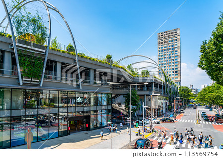 [Tokyo] Miyashita Park in Shibuya with a beautiful blue sky 113569754