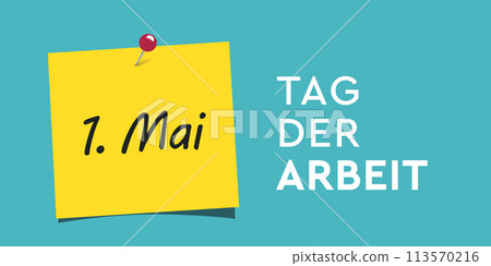 yellow note 1th may labor day vector illustration EPS10 yellow note 1th may labor day vector illustration EPS10 113570216