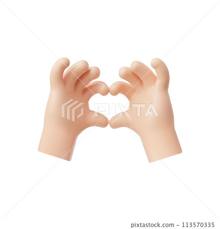 Hands making heart shape gesture 3D icon, vector cartoon love symbol, Valentines day romantic fingers gesture emoji Hands making heart shape gesture 3D icon, vector cartoon love symbol, Valentines day romantic fingers gesture emoji 113570335