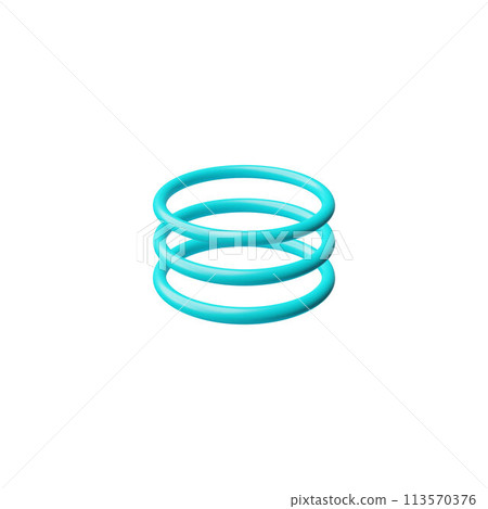 Blue rings torus 3D model vector icon, geometric three round shapes, render volumetric glossy bracelet or toy, Brutalism Blue rings torus 3D model vector icon, geometric three round shapes, render volumetric glossy bracelet or toy, Brutalism 113570376