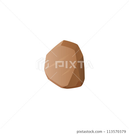 Stone rock icon, cobblestone or debris of the mountain, one huge stone block, vector brown rounded boulder game asset Stone rock icon, cobblestone or debris of the mountain, one huge stone block, vector brown rounded boulder game asset 113570379