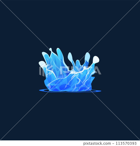 Dynamic splash of blue water. Vector illustration. 113570393