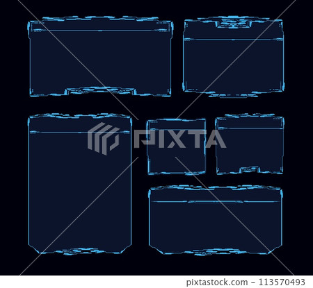 Futuristic frames, set of abstract vector illustrations for ui design. Futuristic frames, set of abstract vector illustrations for ui design. 113570493