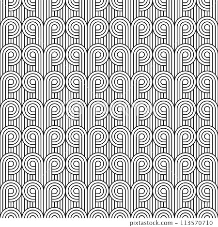 Seamless geometric ornament . Black color thin lines . Seamless geometric ornament . Black color thin lines . 113570710