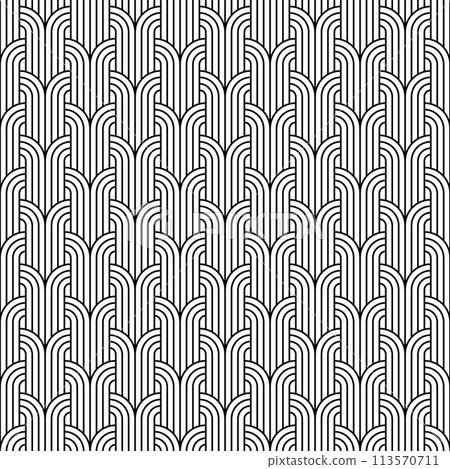 Seamless geometric ornament . Black color thin lines . Seamless geometric ornament . Black color thin lines . 113570711