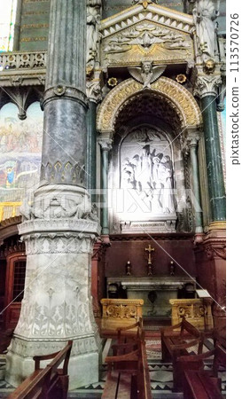 Basilica of Notre-Dame de Fourvière in Lyon, France 113570726