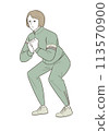 Middle-aged woman doing squats 113570900
