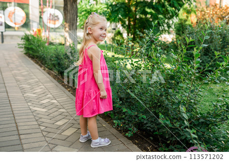 Child head with cochlear implant hearing aid. Hearing aid and medicine innovating technology and diversity inclusion concept. Copy space 113571202