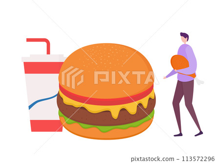 Fast Food concept, flat design vector illustration, for graphic and web design 113572296