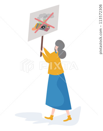 Ecology Concept of Pollution the Earth, flat design vector illustration, for graphic and web design 113572306