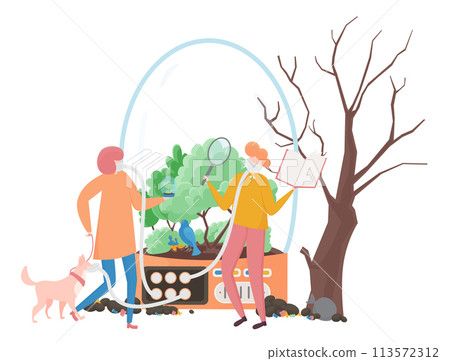 Ecology Concept of Pollution the Earth, flat design vector illustration, for graphic and web design 113572312