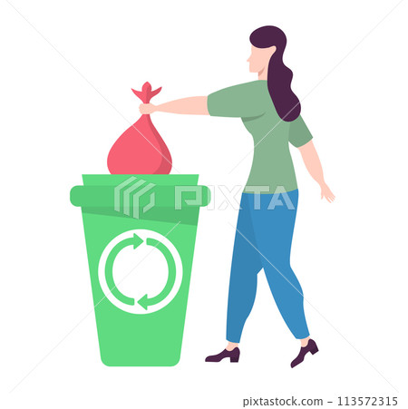 Ecology Concept of Clean Earth Environment, flat design vector illustration, for graphic and web design 113572315
