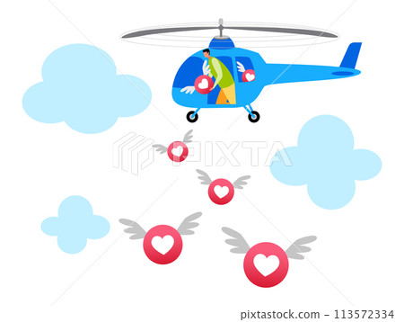 Concept of Likes in Social Media, flat vector illustration, for graphic and web design 113572334