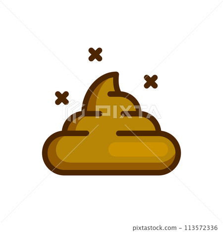 Poop Icon. Pile of Shit on White Background. Vector 113572336
